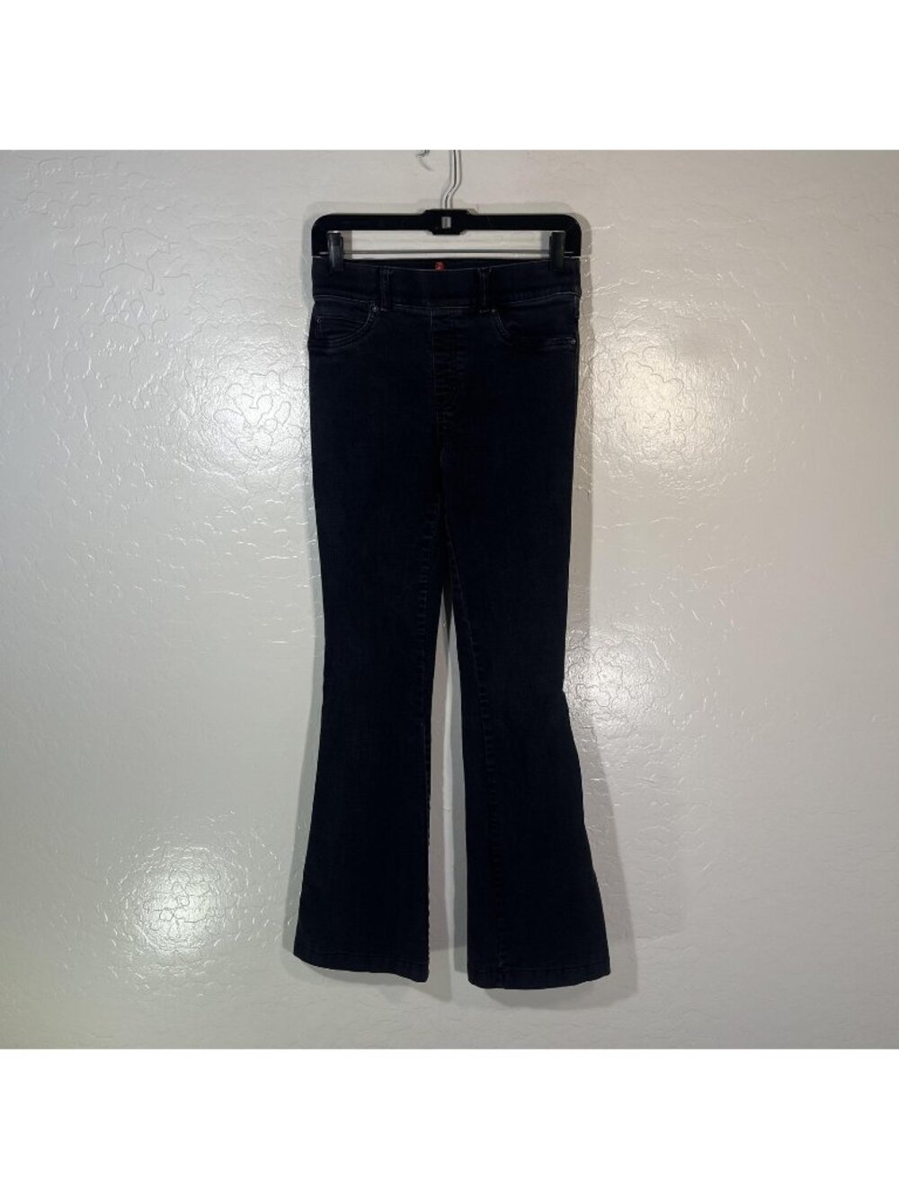Spanx Jeans Womens S Gray Charcoal Wash Bootcut Pull On Slim 31x29 Denim
